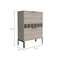 Tuhome Lyrata Bar Cabinet, Six Built-in Wine Rack, Double Door, Light Gray BLZ7118 - alternate 2
